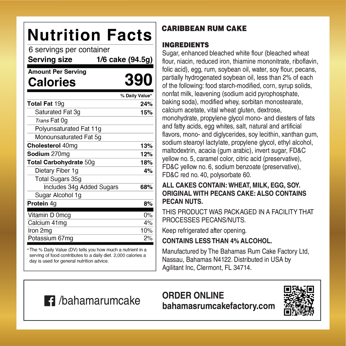 Gâteaux au citron vert et au rhum bourbon du Kentucky - 567 g (20 oz) - Lot de 2