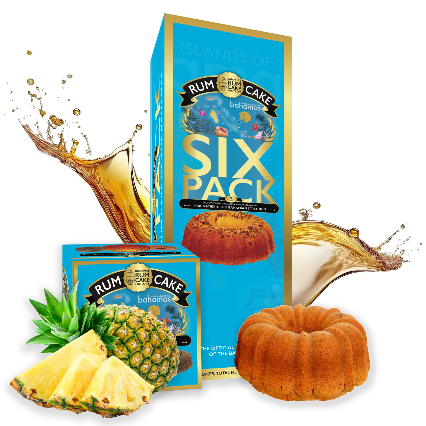 Bahamas Rum Cake Factory - 6 Pack - Pineapple