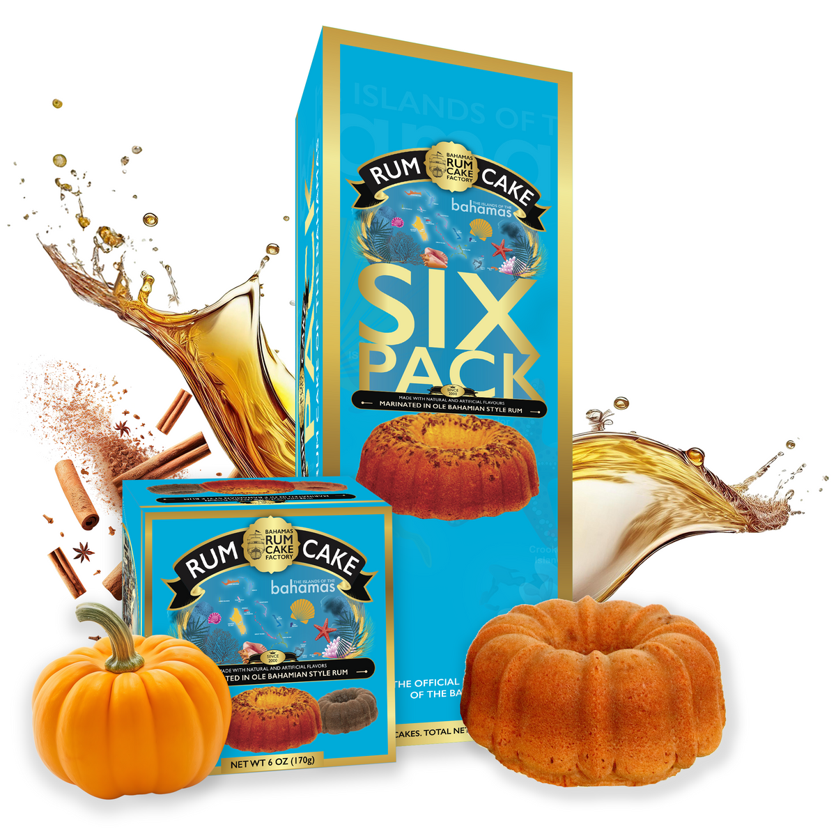 Pumpkin Spice Rum Cake 4 oz six pack