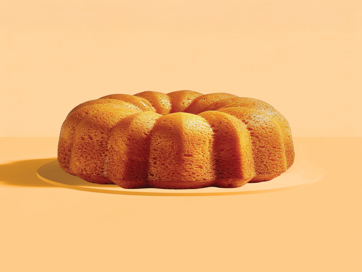 Bundt cake on a yellow background