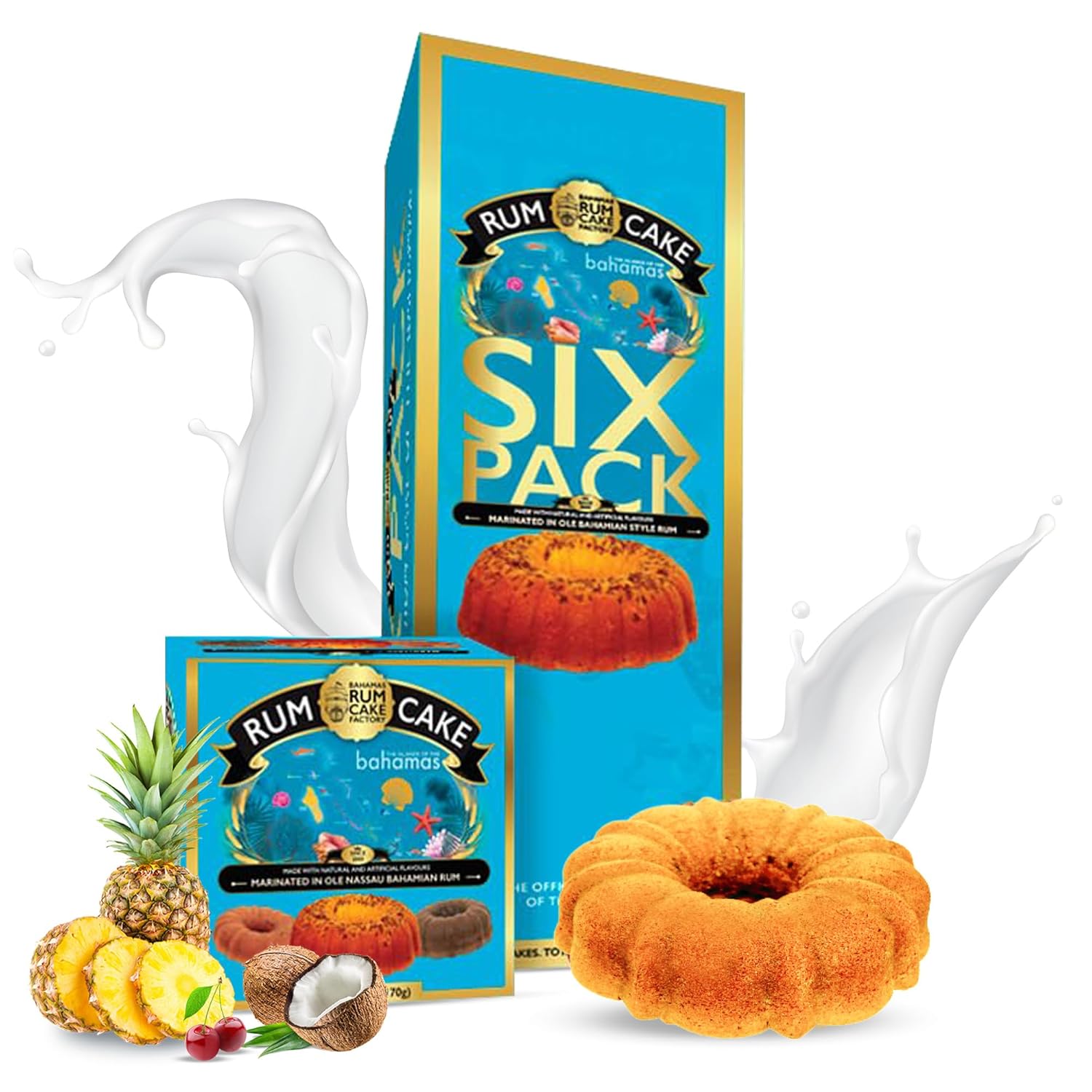 Pina Colada rum cake 4 oz six pack – Bahamas Rum Cake Factory